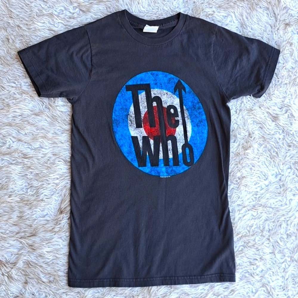 The Who Classic Rock Band T-Shirt Men's Size S Bay Island 2015 Gray Short Sleeve